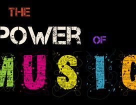 The power of music on a black background
