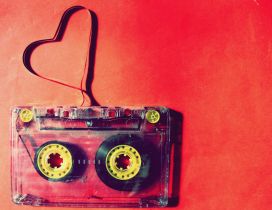 A heart made of band of cassette - Love music