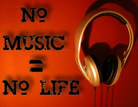 No music, no life. A gold headphones