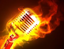 A microphone in flames - Power of music