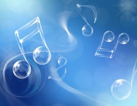 Music is the voice of the soul - Notes in the air