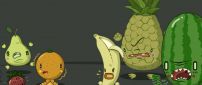 Custom fruits with hands and feet - Funny wallpaper