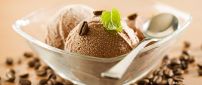Ice cream with coffee and mint