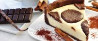 Cheesecake with chocolate and cinnamon