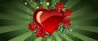 Heart and red rose - Love wallpaper