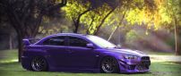 Purple Mitsubishi Lancer tuning