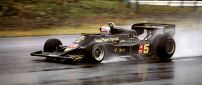 Formula 1 car in race on the road