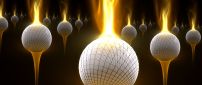 Abstract golf balls with flames