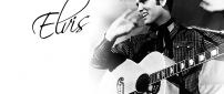 Elvis Presley with his guitar - an American singer