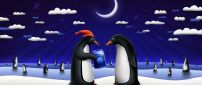 Pinguins under the moonlight - Blue night