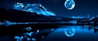 Full moon in a winter night