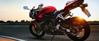 Red Honda CBR 600RR on the road