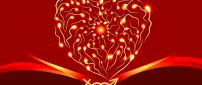 Abstract heart with lights - love wallpaper