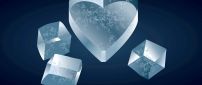 Ice heart and ice cubes - Artistic wallpaper