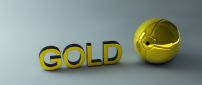 3D gold letters and ball wallpaper