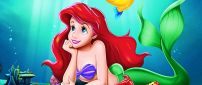 Little Mermaid - Ariel and fish in the water