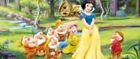 Snow White and the seven dwarfs - 3D wallpaper