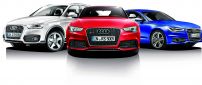 Three audi car in different colors