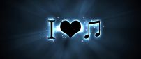 I love music - Lighted message on blue background