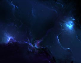 Abstract dark sky with blue light - Fantasy wallpaper