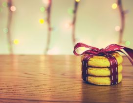 Delicious cookies with ribbon - Good morning