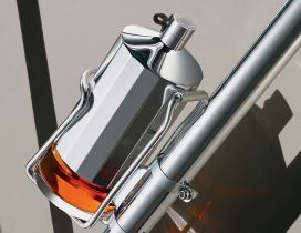 Bike flask - Silver glass and support for bike