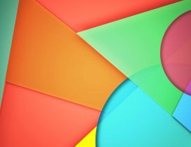 Abstract colorful wallpaper made of triangle and spheres