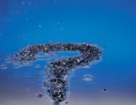 Abstract drops in the water - Question mark