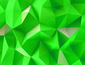 Green and white triangles - 3D Pyramids wallpaper
