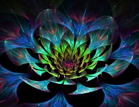 Abstract colorful Lotus 3D flower - Art Design