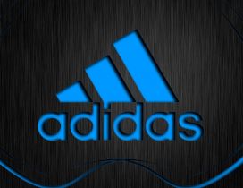 Blue adidas logo on the black background