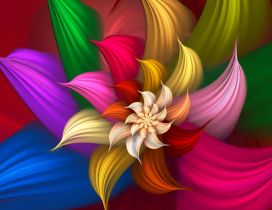 Colorful satiny bloom - HD art wallpaper