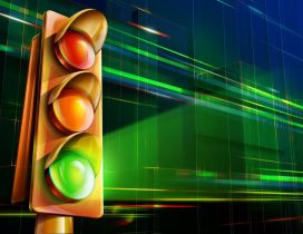 Green color on the 3D traffic light