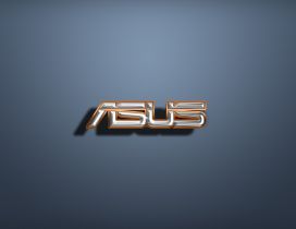 Golden and silver 3D Asus logo wallpaper