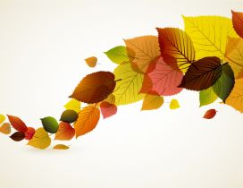 Abstract autumn leaves - Colored line