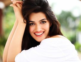 Kriti Sanon in white shirt and with a smile on her face