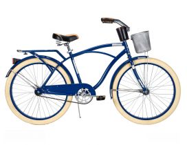Blue Deluxe Cruiser Bike with trunk and basket