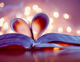 A little heart made of a book tabs