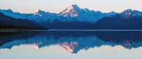 Mountain peaks reflected in the lake water