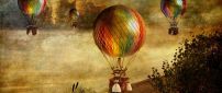 Colorful balloons flying - HD Antique image
