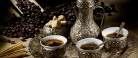 Turkish coffee in silver cup - HD wallpaper