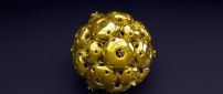 Abstract 3D golden ball with flowers