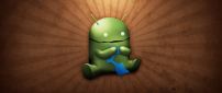 Funny android logo eating - HD wallpaper