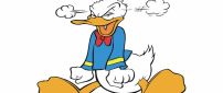 Very furious character Donald Duck