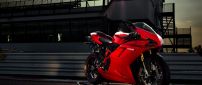 Beautiful red Ducati 1198 motorcycle