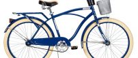 Blue Deluxe Cruiser Bike with trunk and basket