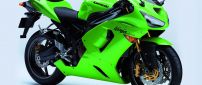 Motorcycle Kawasaki Ninja in bright green and black
