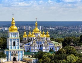 St. Michael Cathedral from Kiev with yellow towers