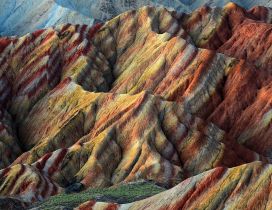 The Danxia Landform - Abstract colorful rocks