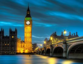 Amazing Palace of Westminster lighted in night